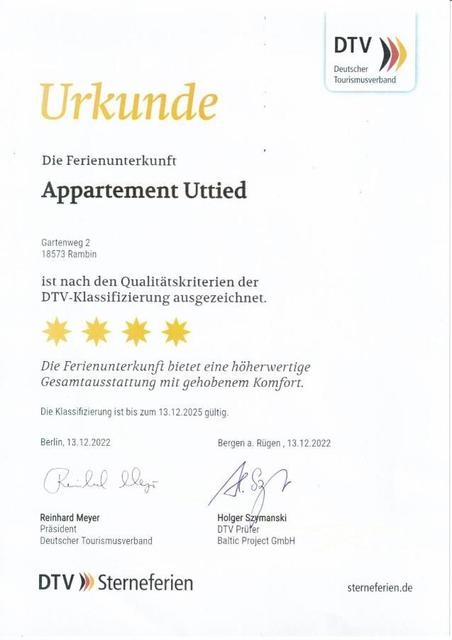 Appartement Uttied Mit Terrasse Und Garten - 4 Sterne Dtv Rambin Ngoại thất bức ảnh